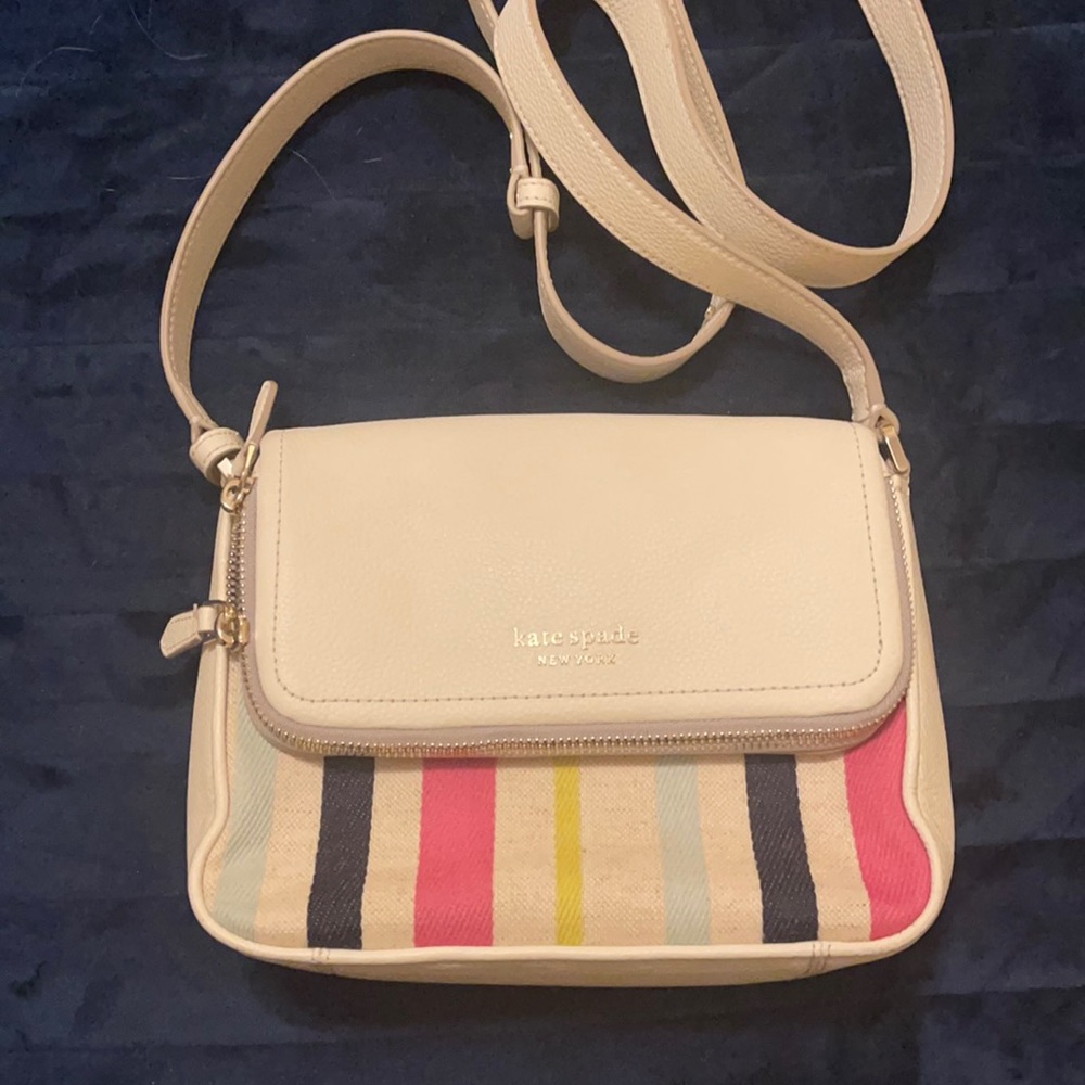 NWOT Kate Spade Run Around Stripe Large Flap Crossbody